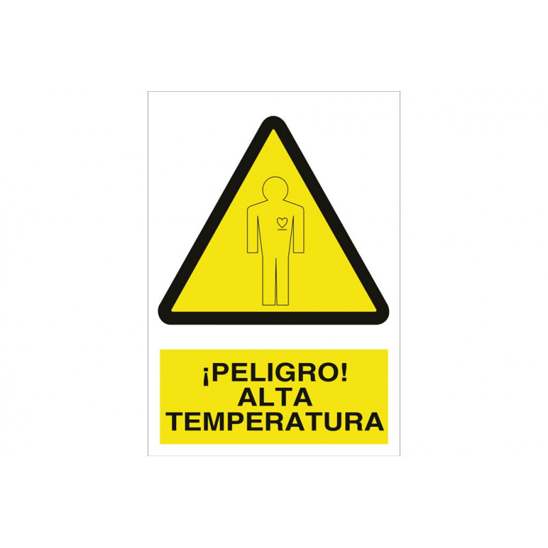 Se Al Advertencia Pictorama Y Texto Peligro Alta Temperatura