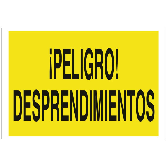 Cartel De Advertencia Peligro Desprendimientos Solo Texto Cofan