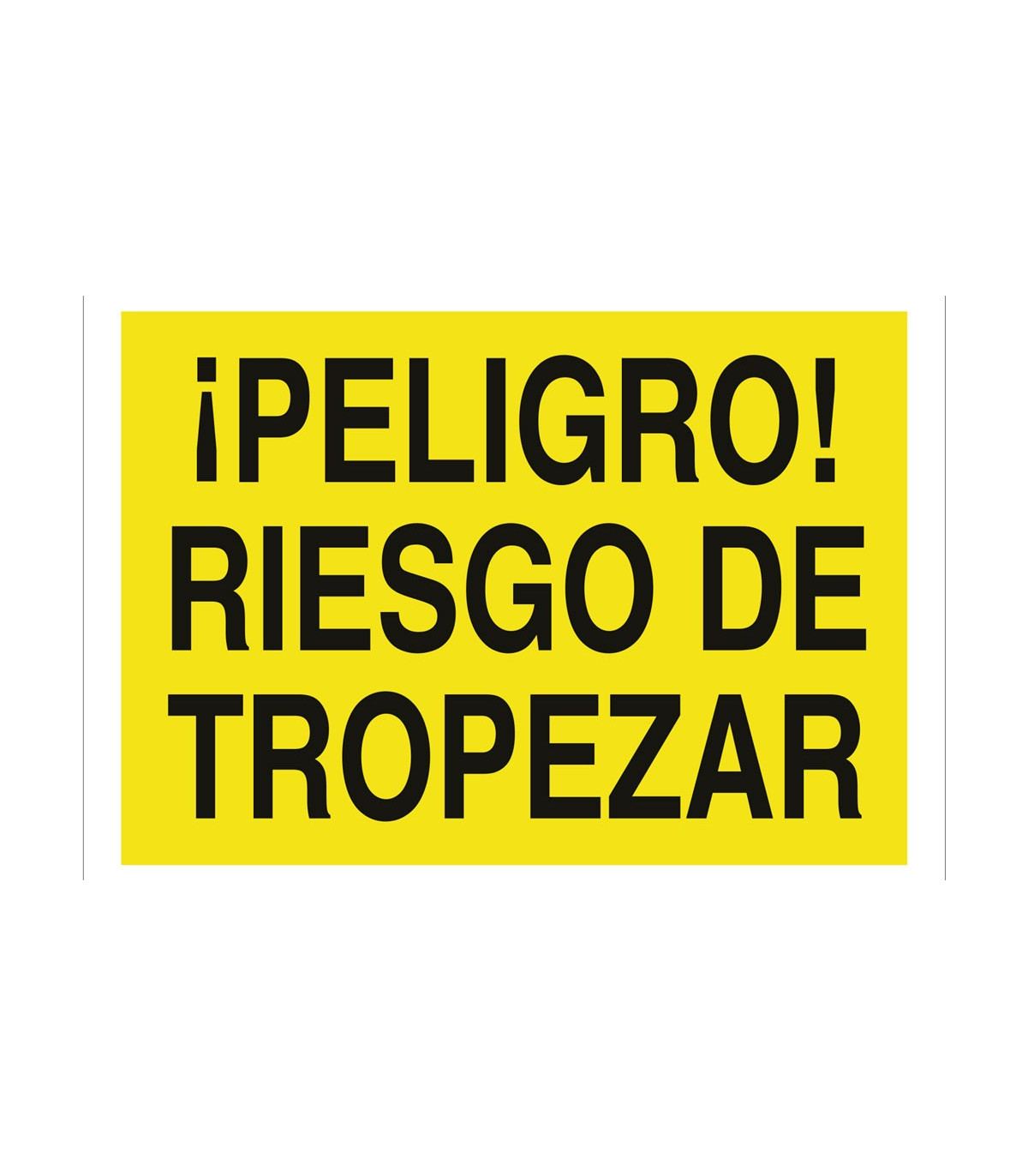 Señal advertencia solo texto Peligro riesgo de tropezar skrc