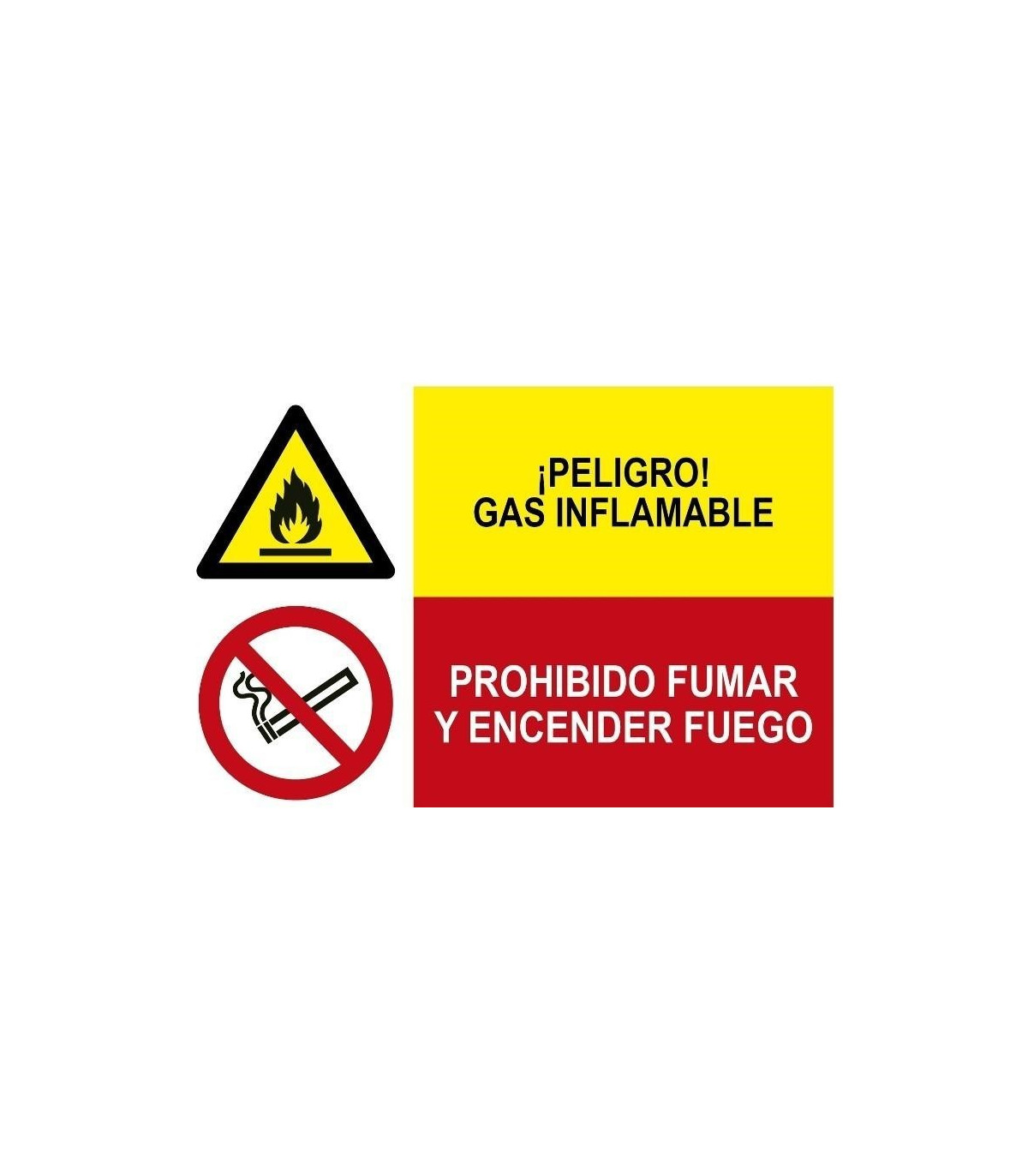 Se Al Combinada Peligro Gas Inflamable Y Prohibido Fumar Y Encender