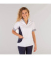 Blouse femme avec des détails vichy sur les manches et la couleur sur les côtés, tissu SARGA WHITE NOEMUNIFORMES GARY'S 662600