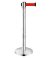 Poteau séparateur extensible avec ruban rouge de 2 mètres SEKURECO