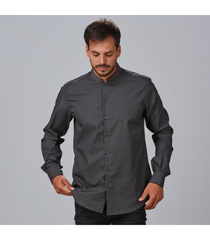 Chemise homme avec col mao et manches longues, SLIM FIT LEONE UNIFORMES GARY's 299300