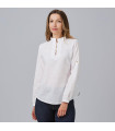 Chemise mao et manche réglable pour femmes, tissu de coton faux et polyester FLORA UNIFORMES GARY'S 243600