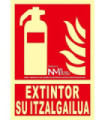 Sign in Euskera "Extintor su itzalgailua"