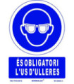 Sign of obligation in Catalan "És Obligatori L ́Ús D ́Ulleres" SEKURECO