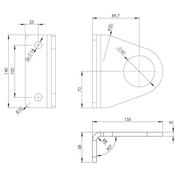 Punto de anclaje 1 usuario con tornillería para estructuras de acero - EN 795 (ref. AT153)