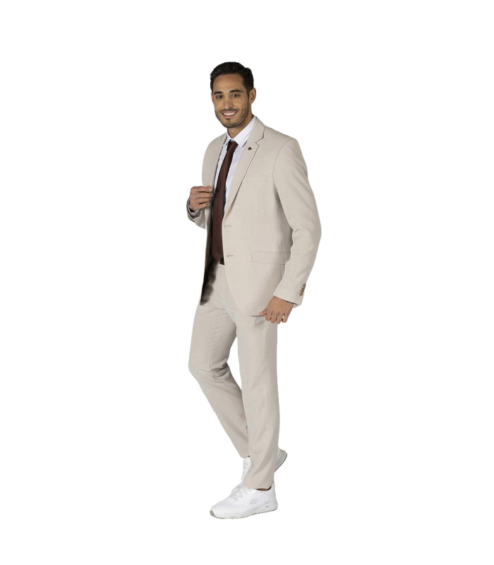 Pantalon homme sans pinces avec boucles de ceinture, tissu X. LINEN UNIFORMES GARY'S 700009