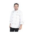 Giacca da cucina a maniche lunghe bianca Unisex con dettagli neri NÁPOLES UNIFORMS GARY'S 930500