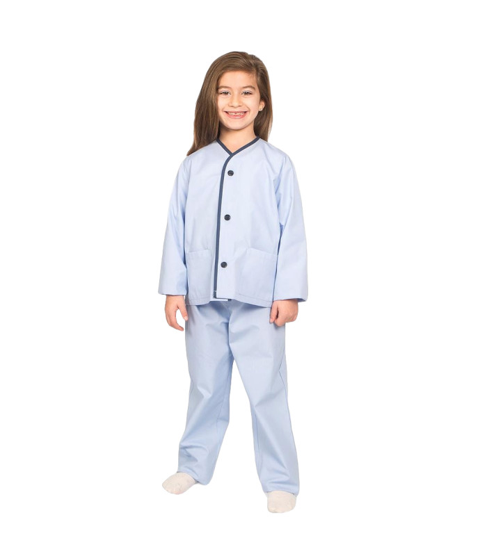 Conjunto pijama paciente infantil holgada celeste claro UNIFORMES GARY'S 841500