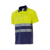 Basic zweifarbiges Kurzarm-Warnpoloshirt VELILLA Serie 305504