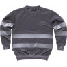 Klassisches Sweatshirt mit Rundhalsausschnitt und reflektierenden Streifen WORKTEAM Combi C9031