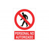 Sinal de proibição Pessoal não autorizado (texto e pictograma) COFAN