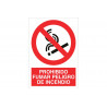 Pictogram and text sign No smoking, fire danger COFAN