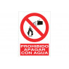 Poster di sicurezza proibito con acqua di COFAN