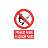 Signo que indica proibido fumar e acender fogo COFAN