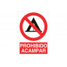 Ban sign for camping (text and pictogram) COFAN