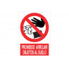 Placa indicando que é proibido lançar objetos no chão COFAN