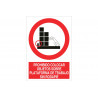 Sign prohibiting placing objects on a platform without skirting COFAN