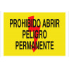 Sinal de alerta Não abra perigo permanente (texto e pictograma) COFAN