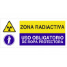 Signal combiné Zone radioactive, Utilisation obligatoire des vêtements de protection COFAN