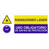 Signal combiné RADIATIONS LÁSER USO OBLIGATORIO DE GAFAS DE PROTECTION COFAN