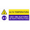 Segnale combinato ALTA TEMPERATURA USO OBLIGATORIO DE ROPA PROTECTORA COFAN