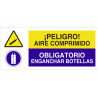 Kombiniertes Signal PELIGRO AIRE COMPRIMIDO OBLIGATORIO ENGANCHAR BOTELLAS COFAN