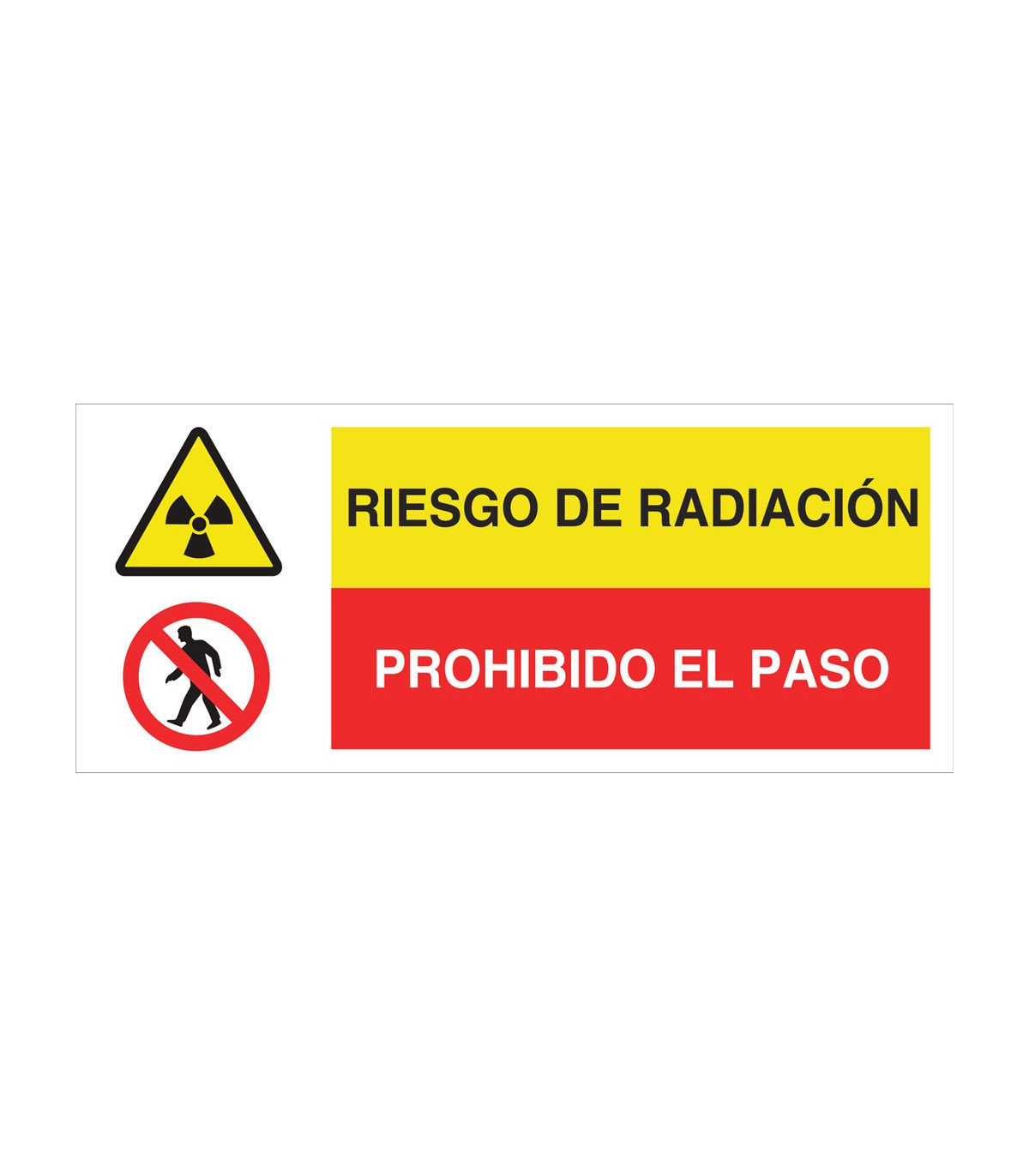 Señal combinada ATENCIÓN RIESGO DE RADIACIÓN PROHIBIDO EL PASO skrc