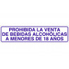 Placa informativa Proibida a venda de bebidas alcoólicas a menores de 18 anos COFAN
