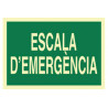 Sign in Catalan Scale D'emergència 9 only text) COFAN