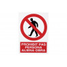 Segnale in catalano: Prohibit pas alien person (testo e pittogramma) COFAN