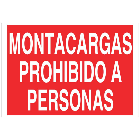 Señal prohibido solo texto - Montacargas prohibido a personas, comprar ...