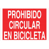 Signe d'interdiction de circuler à vélo (texte uniquement)