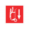Distress sign Fire extinguisher truck with down arrow pictogram COFAN