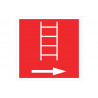 Fire escape distress signal with right arrow (pictogram only) COFAN