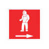 Distress signal Pictogram flame retardant suit with right arrow COFAN