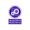 Mandatory fixed protector, obligation sign (text and pictogram) COFAN