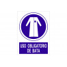 Pictogram and text sign Mandatory use of the COFAN gown