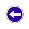 Direction gauche obligatoire, signe d'obligation de pictogramme COFAN