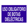 Sign for mandatory use of COFAN dielectric boots