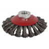 Brosse métallique oblique tressée en acier M14 0,5 mm Ø COFAN 10250041