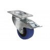 Rueda de goma azul giratoria con freno con cojinete de rodillo para peso máximo de 150 kg y varios diámetros COFAN