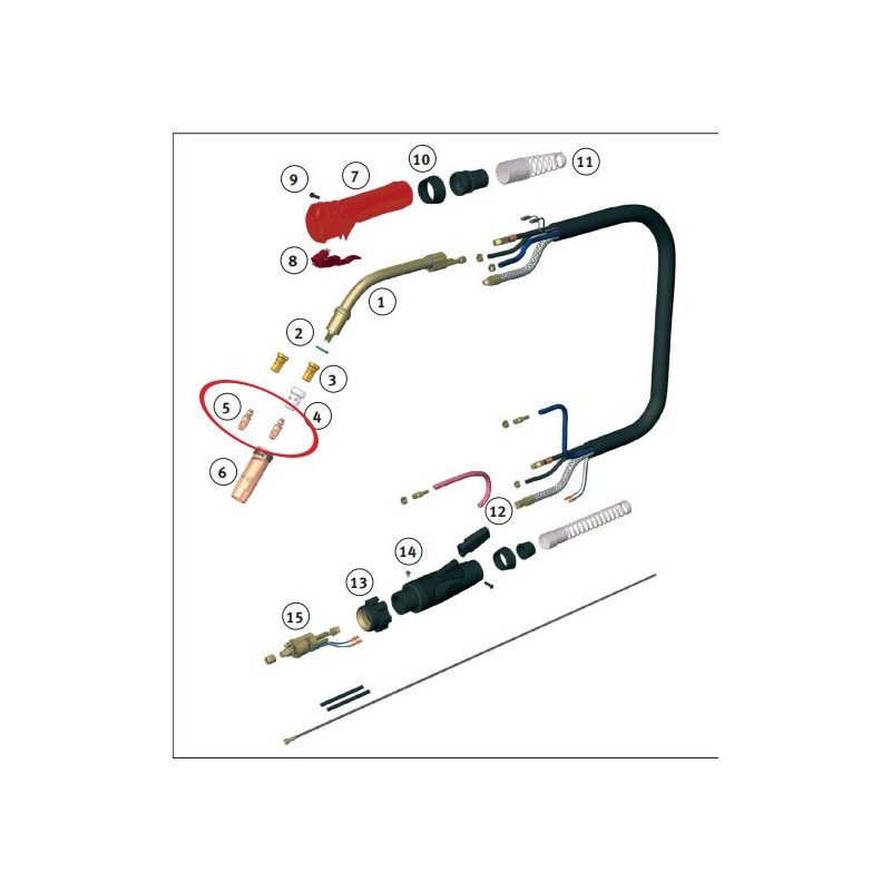 Tubo de contacto M8 para antorcha SMB 400 (10 uds.) 1094042