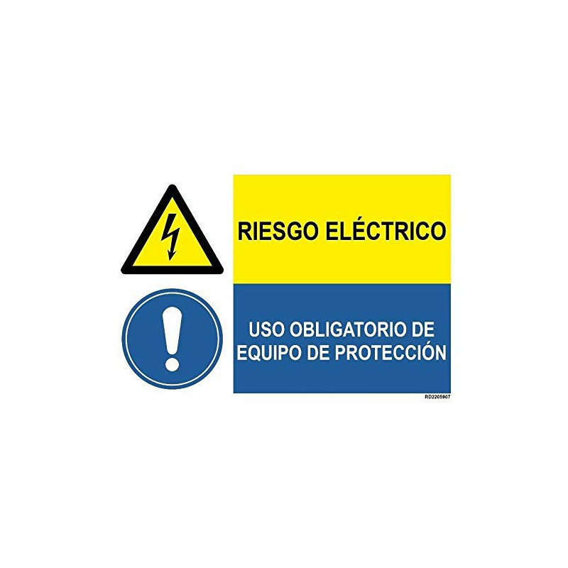 Señal de riesgo eléctrico Uso obligatorio de equipo protección