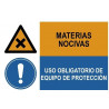 Combined sign Harmful materials, Mandatory use of protective equipment SEKURECO