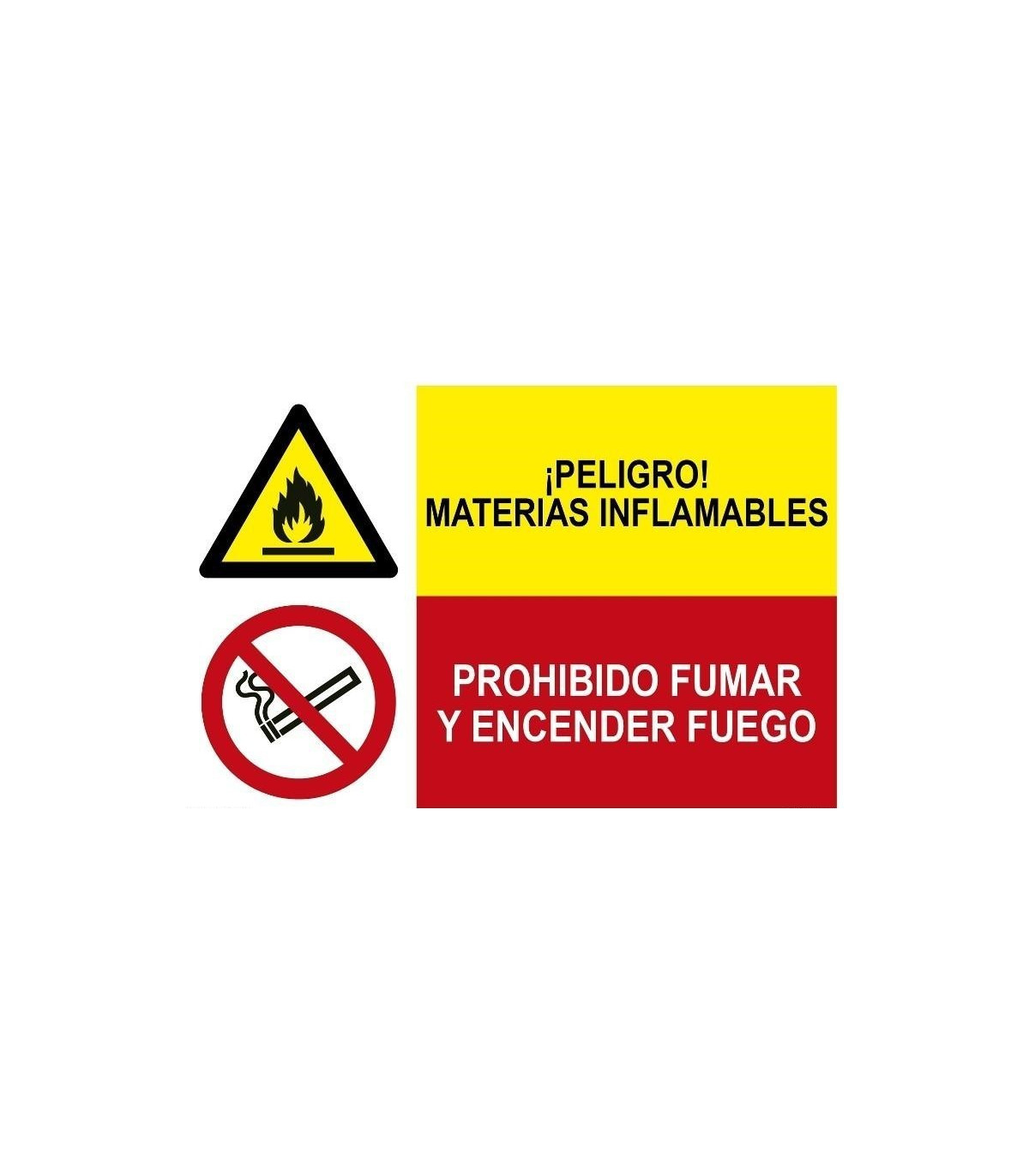 Se Al Combinada Peligro Materias Inflamables Y Prohibido Fumar Comprar