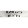 Info Llamar Antes de Entrar Acero Inox. Adhesivo de 0,8mm 50 x 200 mm