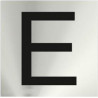 Informelles Signal alphabet (E) in Edelstahl von 0'8mm 50 x 50 mm SEKURECO