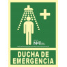 Light emitting emergency shower sign 210 x 300 mm